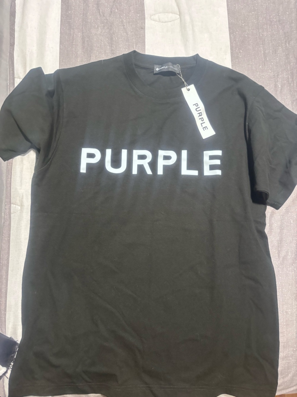 PURPLE Black Short-Sleeve Logo Tee